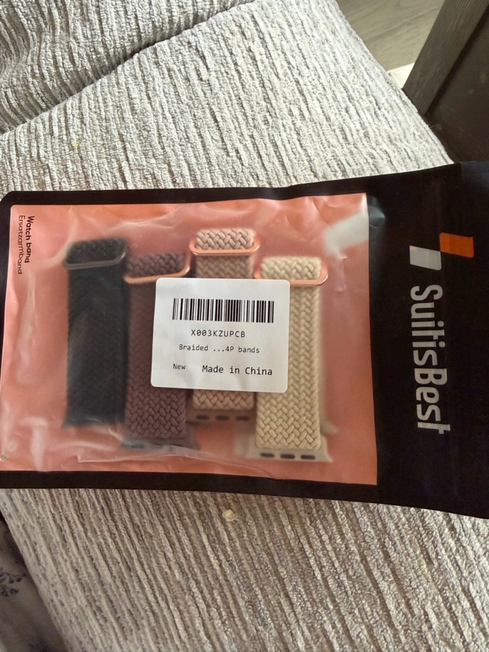 SuitisBest Braided Replacement Watch Bands - Black, Brown, Cream & Beige. NEW!